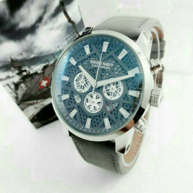 jam tangan swiss navy sn8310 silver grey 8310 original