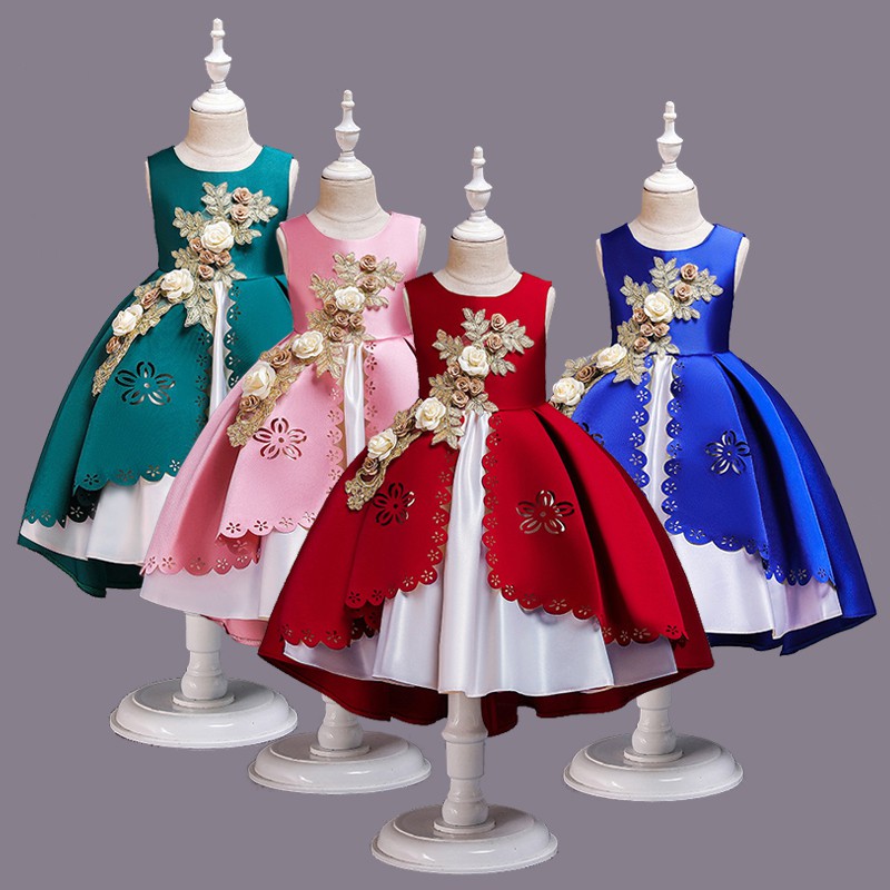 [Brandedbaby] 3T-9T PARTY DRESS ANAK PEREMPUAN IMPORT / GAUN PESTA ANAK PEREMPUAN / DRESS NATAL ULANG TAHUN SATIN