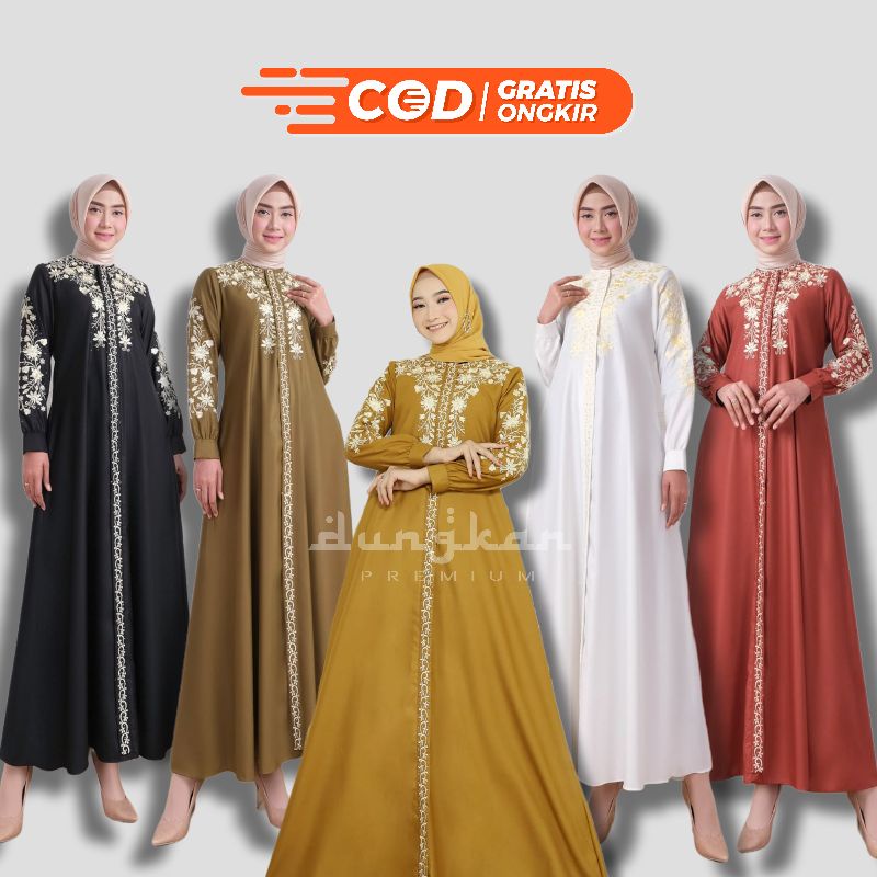 By GoldenStore (M-XXL) Gamis Shahia/Gamis Bordir Katun Toyobo Fodu Premium/Gamis Katun Toyobo Bordir + Mute(payet)/Gamis Bordir Madina Model Terbaru 2022