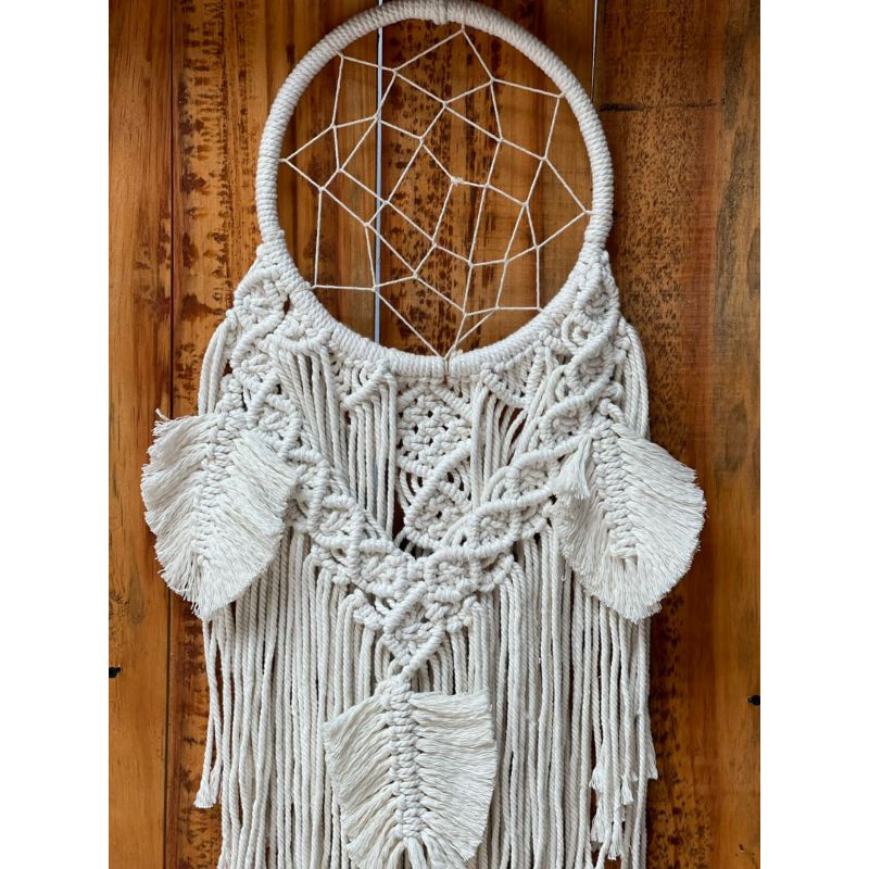 READY STOK) macrame dream catcher daun tiga / macrame wall hanging (HD 030)