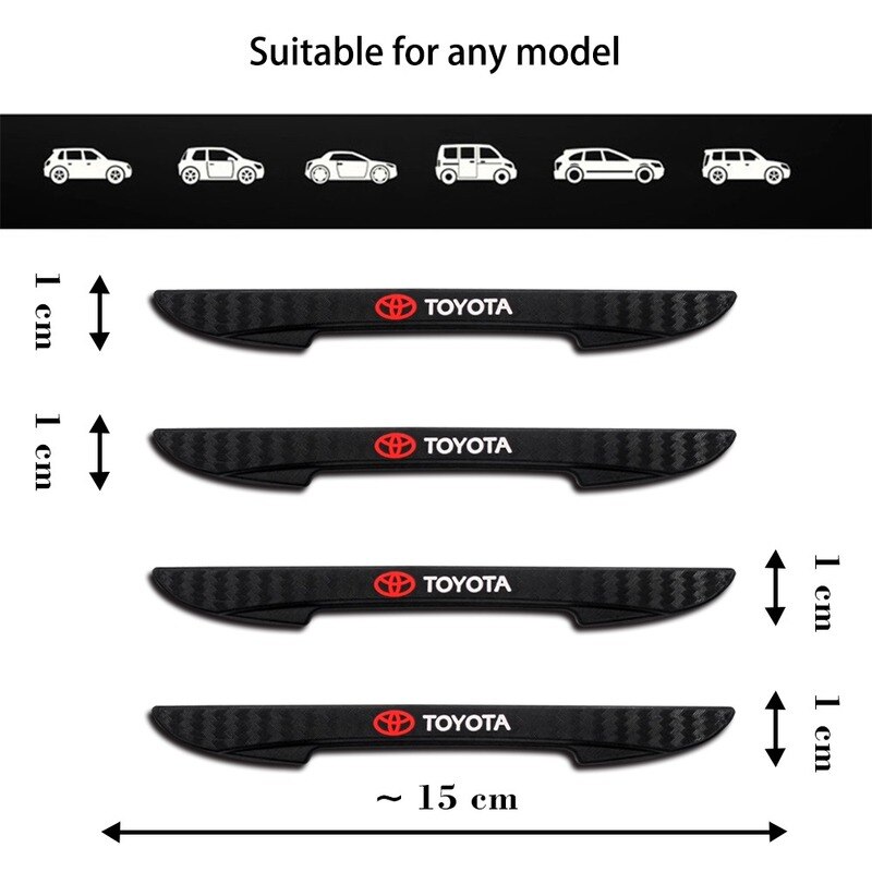 4Pcs Pintu Mobil Anti-Tabrakan Strip Kaca Spion Perlindungan Stiker untuk Toyota Avanza Rush Kijiang Innova Calya Razie Yaris