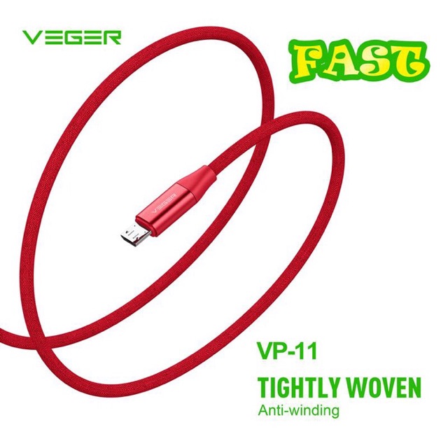 KABEL DATA CASAN USB MURAH VEGER VP11 2.4A DATA CABEL CASAN FAST CHARGER