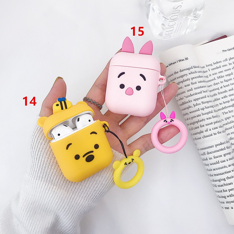 Casing Boneka Kartun Mickey Minnie Bahan Silikon Lembut untuk Apple airpods