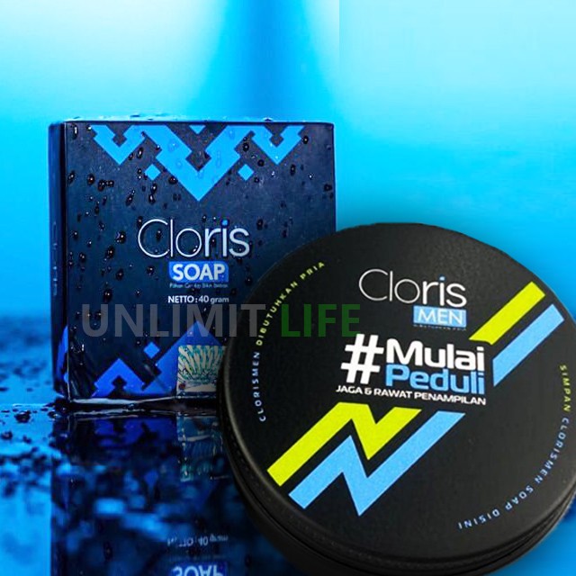 PAKET CLORISMEN CLORIS MEN Original Paket Perawatan Pria Lengkap Skincare Untuk Cowok Sabun Wajah-Paket 40gr + Tempat