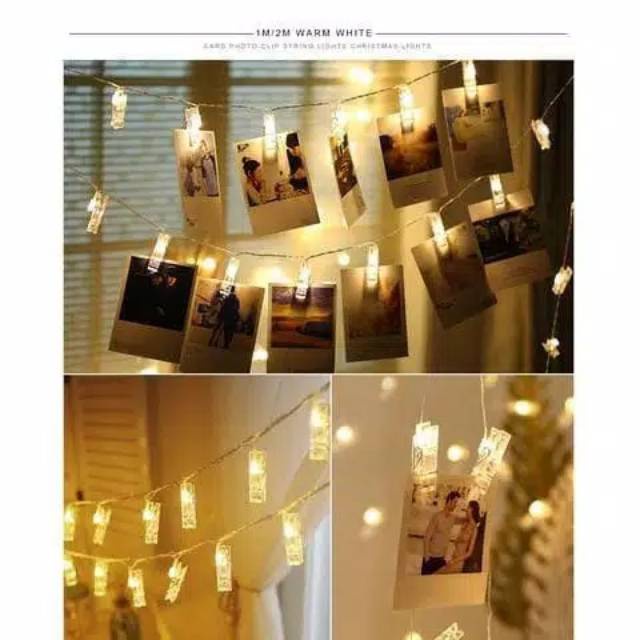 ☀ INDOLAND ☀  Led Jepit Photo Foto String Dekorasi Photo Holder Tumblr Lampu E014