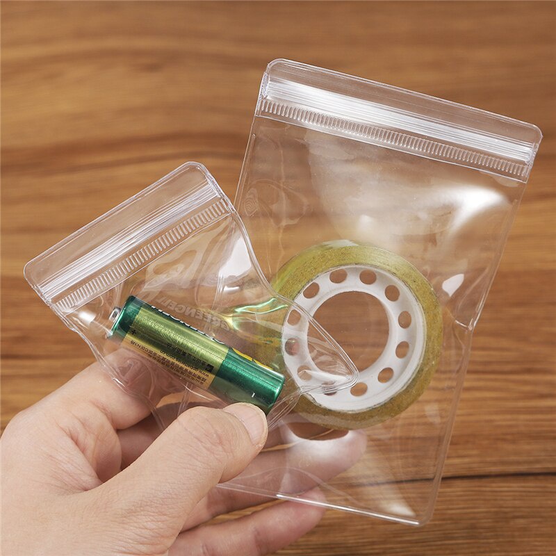 50 Pcs PVC Self Sealing Plastik Perhiasan Zip Lock Bags Tebal Bening Ziplock Anting Kemasan Storage Bags