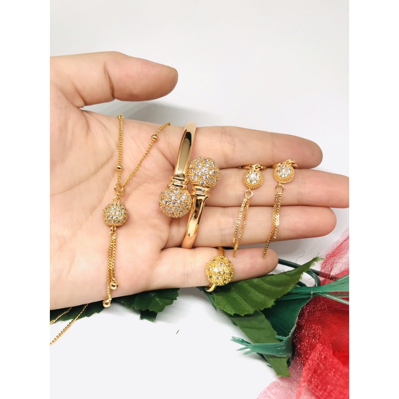 kalung set permata Xuping 24k