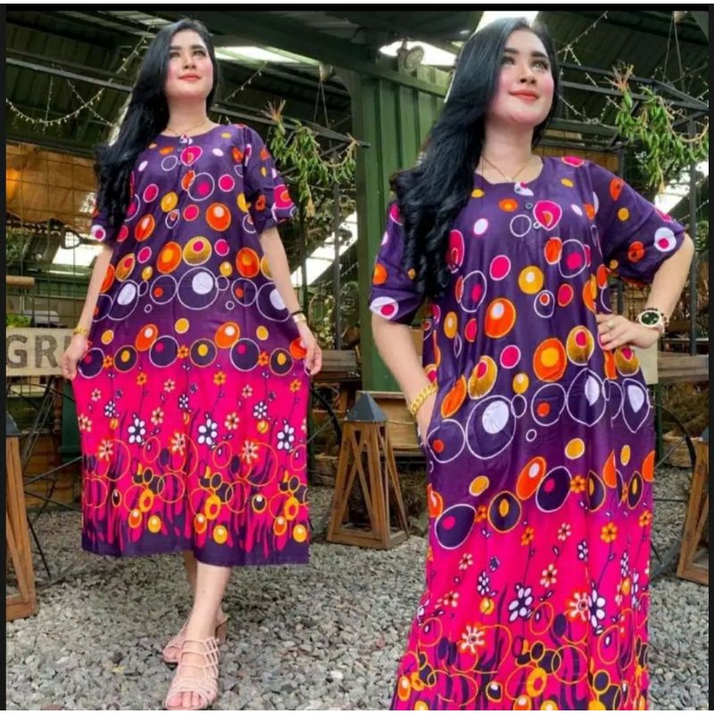 Daster jumbo Fashion wanita baju tidur lengan pendek