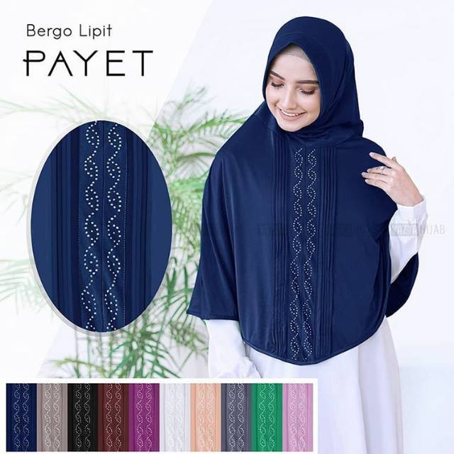 Hijab Khimar Bergo Lipit Payet Termurah