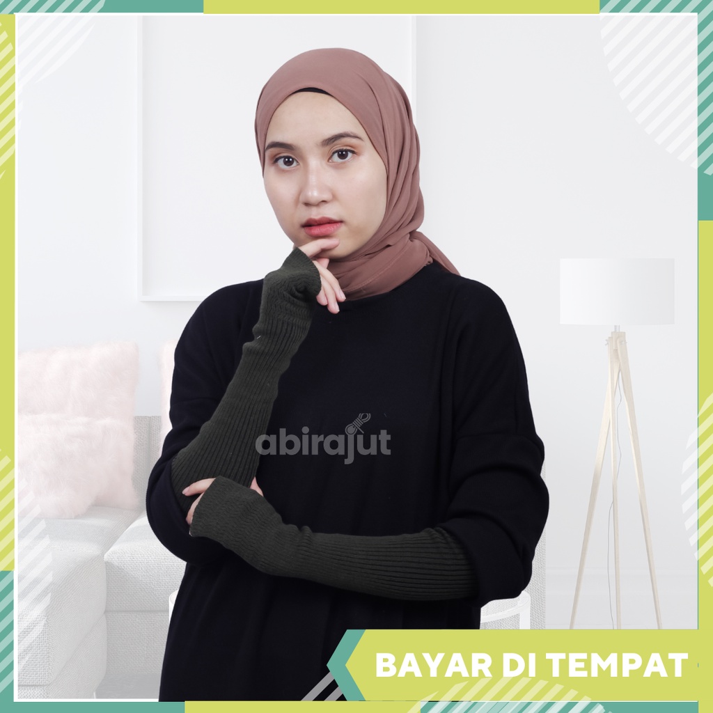 Handsock Rajut Premium Lembut / Manset Tangan Wanita Muslimah / Manset Rajut Jempol Lengan Panjang /
