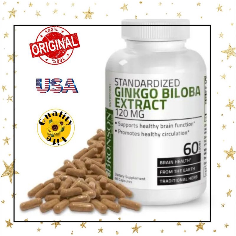Bronson Ginkgo Biloba Extract Standardized 60 mg isi 60 capsules