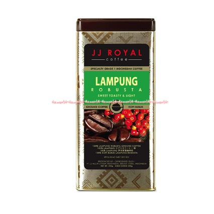 JJ Royal Lampung Robusta 200gr Kopi Bubuk Lampung Ground Kemasan Kaleng Coffee JJroyal Sweet Toasty Light Jeje Royal  Coffee