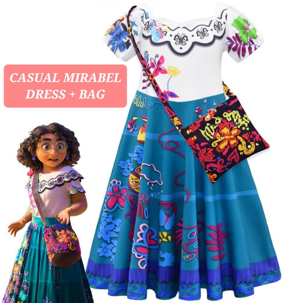 ENCANTO DRESS KOSTUM PRINCESS MIRABEL ISABELA IMPORT BAJU DRES ANAK PEREMPUAN HALOWEEN