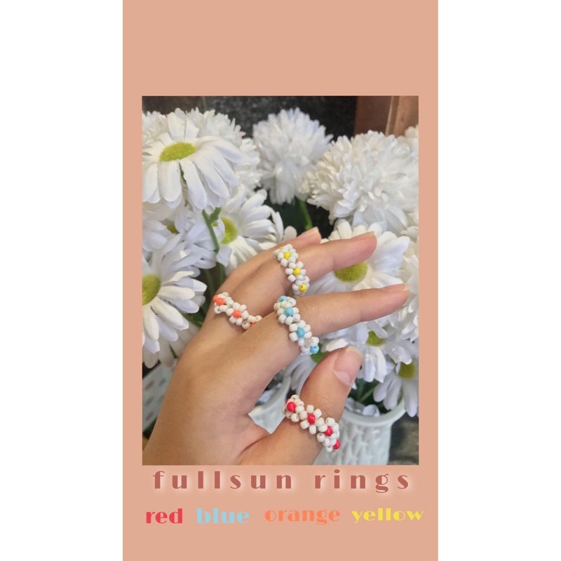 Single Camelia Vol.2 Party Flower Glow Road Lamp Fan’s Beads Ring / Cincin Mute / Cincin Manik-Manik