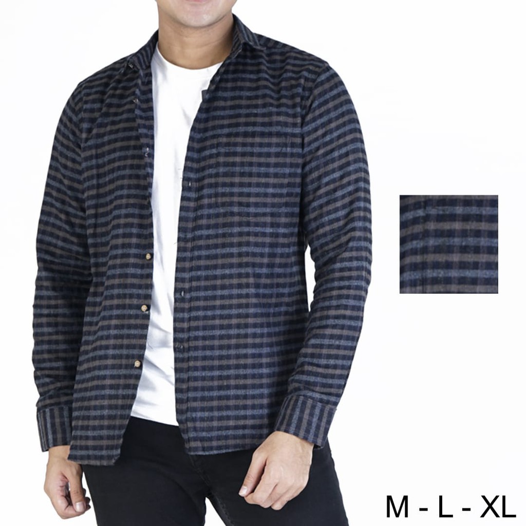 Kemeja Flanel Casual Pria merk Esprit Bahan Premium #fl.esprit.06