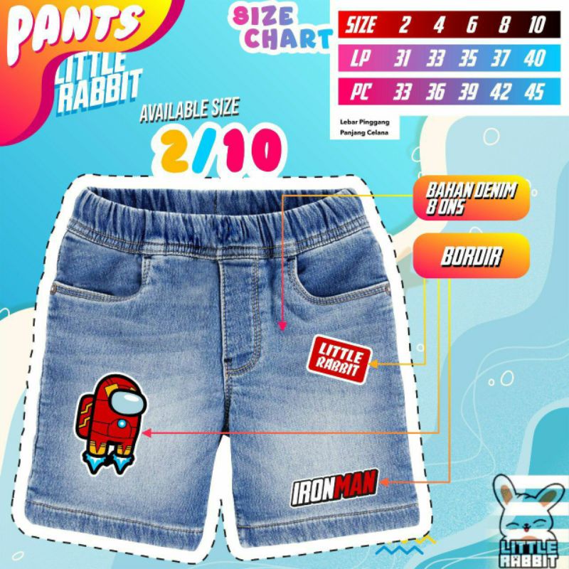 celana pendek/shortpant/celana pendek anak laki-laki/celana little rabbit