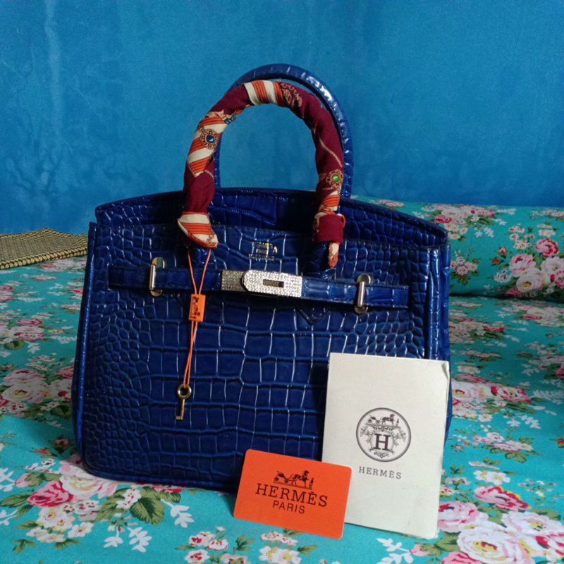 preloved tas hermes croco glossy