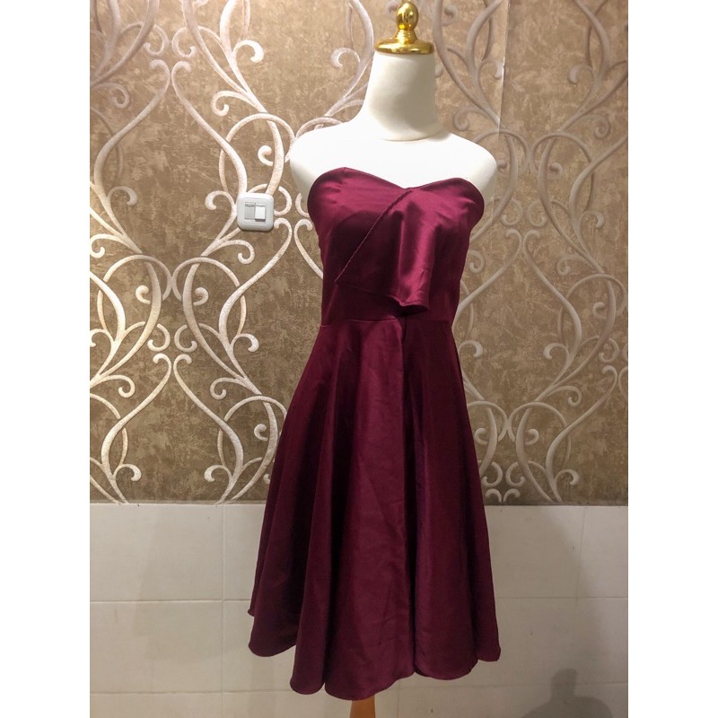 bustier dress kemben coklat brown premium mewah