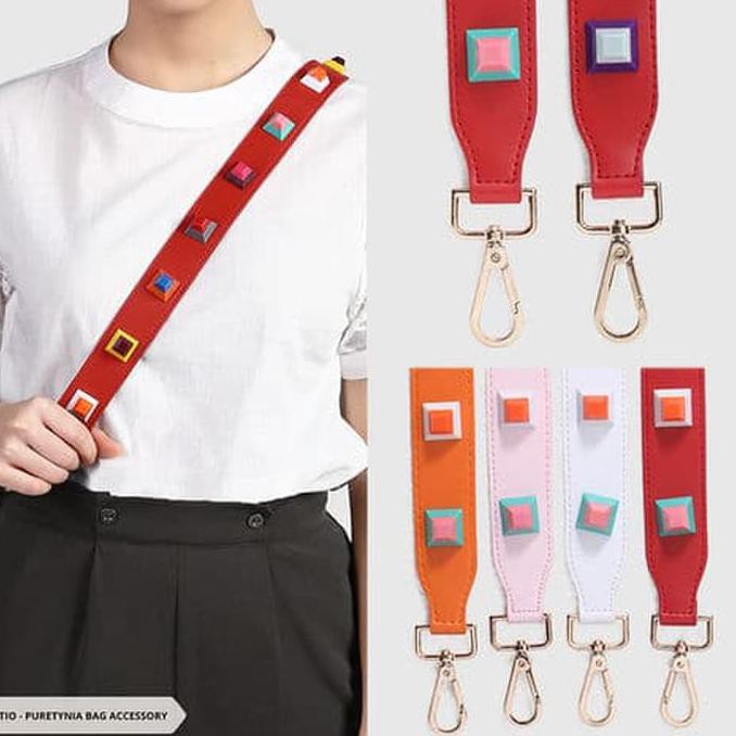 BAG STRAP STUD FENDI u002F TALI PANJANG FENDI KAIT TEBAL - Putih