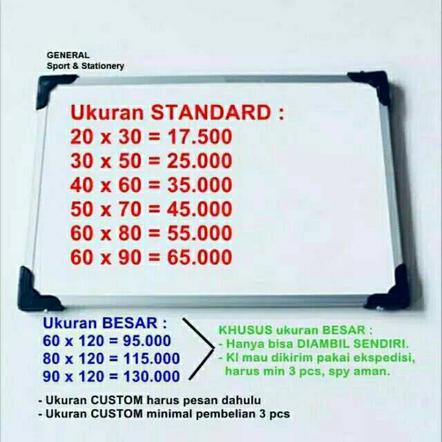 

White board papan tulis model gantung