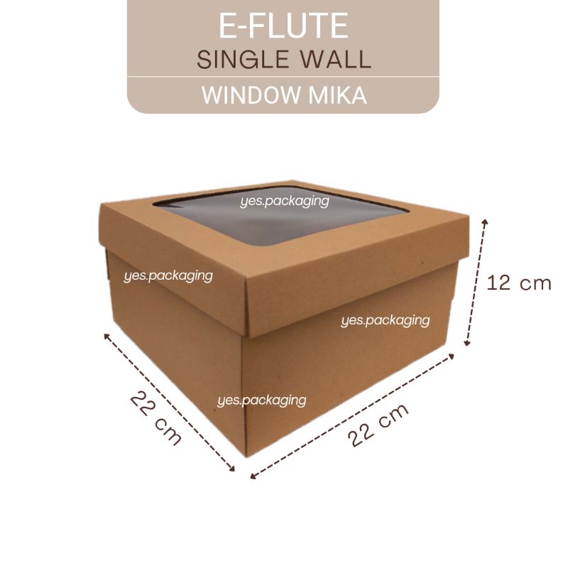 Jual X X Cm Eflute Mika Corrugated Box Dus Kotak Kemasan Cake Hampers Kue Pudding Roti