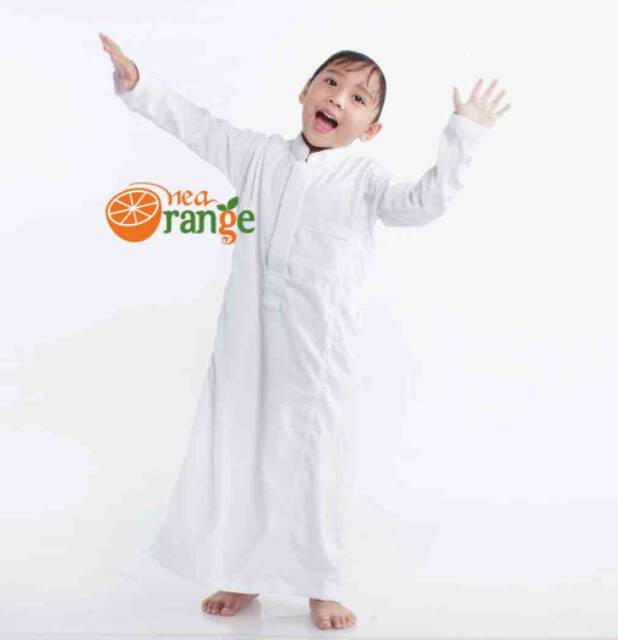 Nea Orange Gamis Anak &amp; Balita Jubah Pakistan Putih Hitam Abu Berry Mart