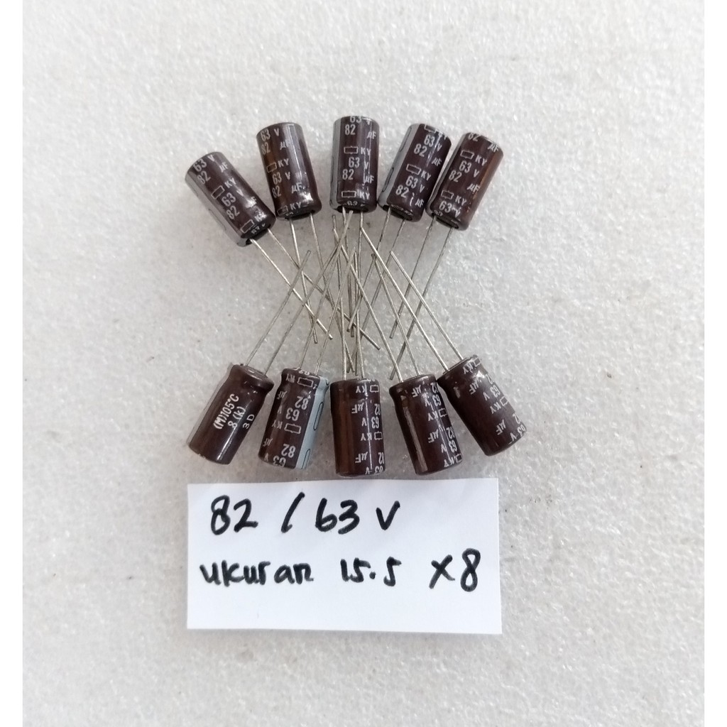 Capacitor Elco 82uf 63v 15.5x8 10pcs