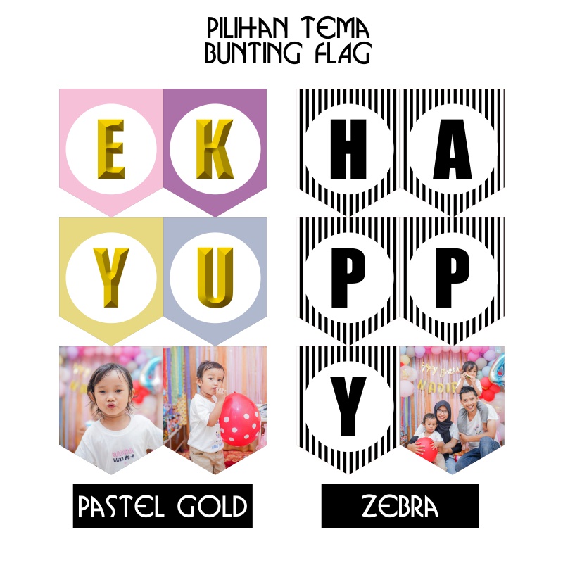 BUNTING FLAG CUSTOM / PERLENGKAPAN PESTA