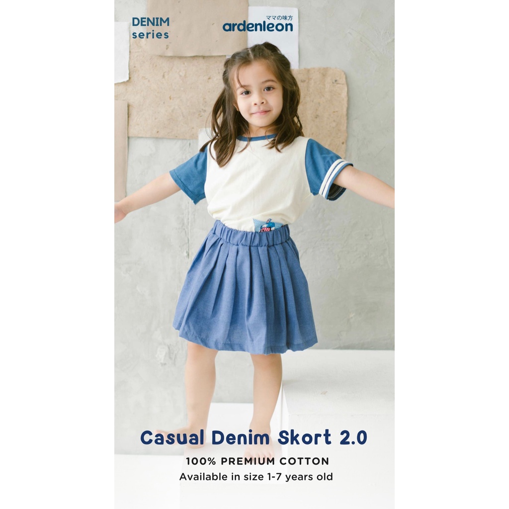 Ardenleon - Girls Casual Denim Skort 2.0 | Rok Anak