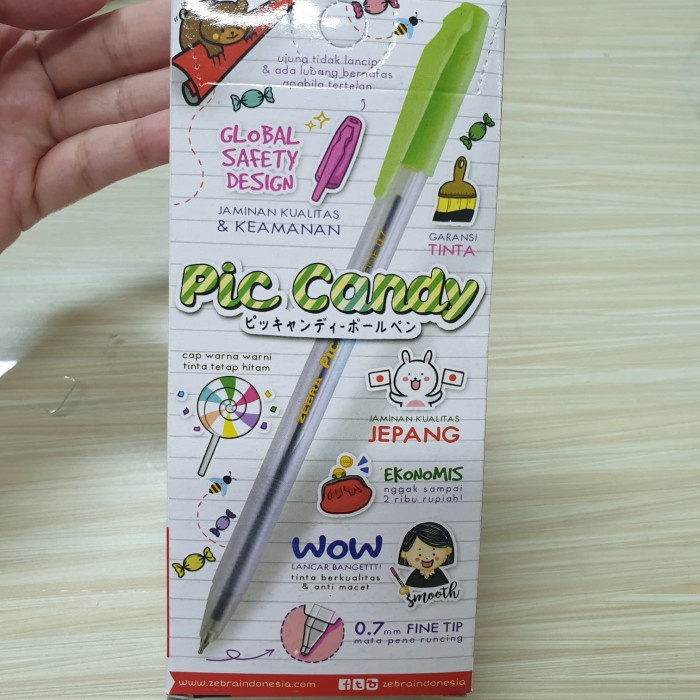 

Star Bolpen Zebra Pic Candy 0.7 Hitam (Lusin) Diskon