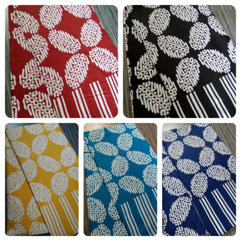 kain batik pekalongan kawung IK hitam kuning biru merah toska variasi seno parangg lurik