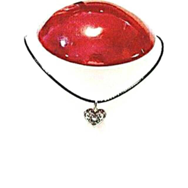 Baby Choker Necklace Silver Heart | Kalung Handmade