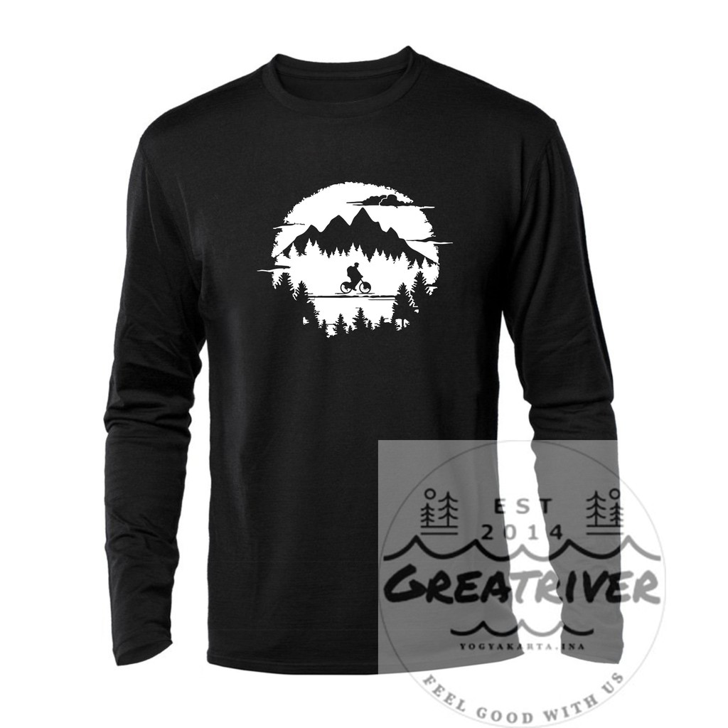 kaos distro sepeda siluet gunung 2 (lengan panjang)
