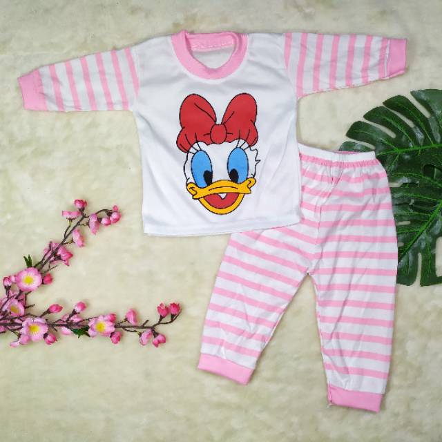 Setelan Baju Tidur Anak Size 0-12bulan / Pakaian Bayi / Piyama Bayi Gambar Bebek Desi