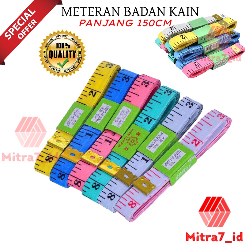 [M7] Meteran Kain Alat Ukur Multifungsi 1,5 Meter / Meteran Jahit /  Meteran Baju / Meteran Badan 150Cm