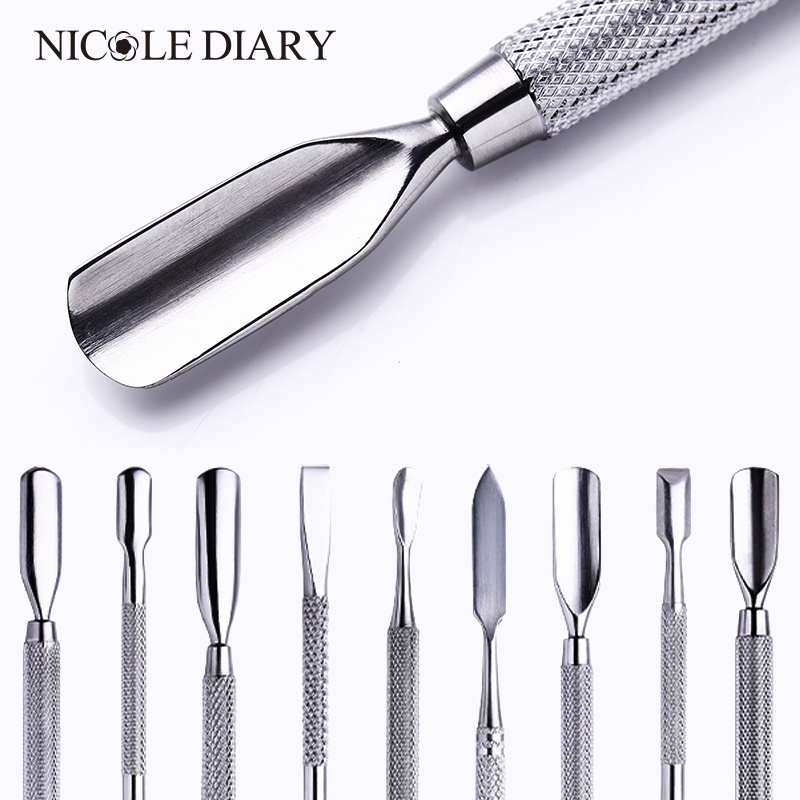 Set Alat Pembersih Kutikula Bahan Stainless Steel Untuk Manicure Pedicure