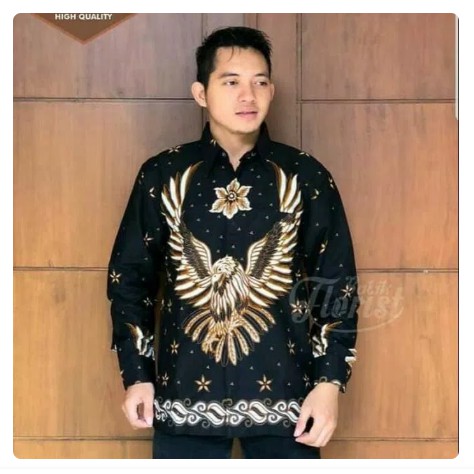 BATIK NAUFA KENCANA_Batik kemeja pria dewasa motif burung garuda