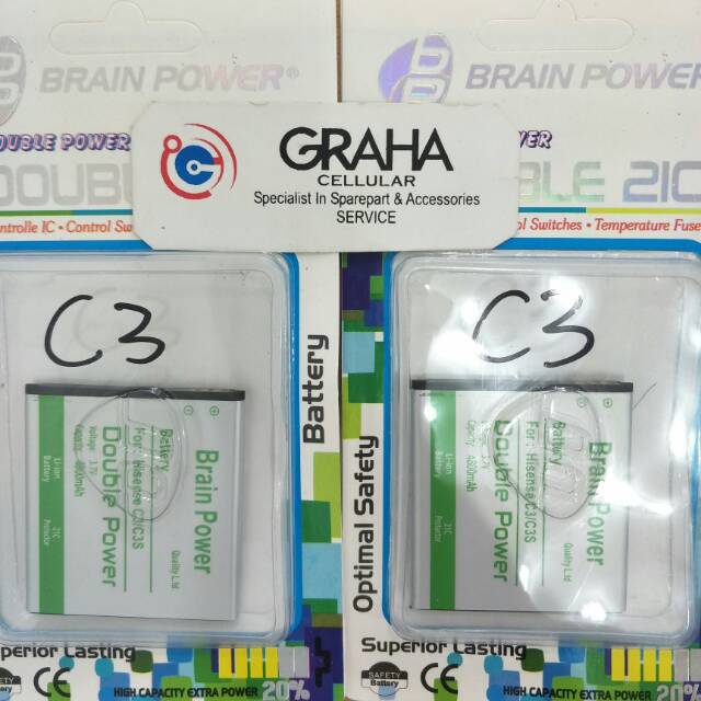 BATERAI / BATTERY / BATRE SMARTFREN ANDROMAX C3 / C3S DOUBLE IC BRAIN POWER