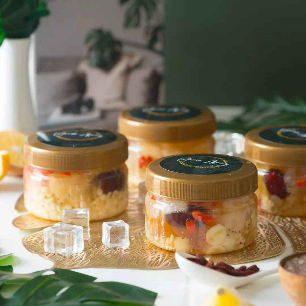 

Korzaln (!) Double Collagen Dessert Personal Snow Bird Nest Peach Gum 11 Bahan/ Kemasan Toples