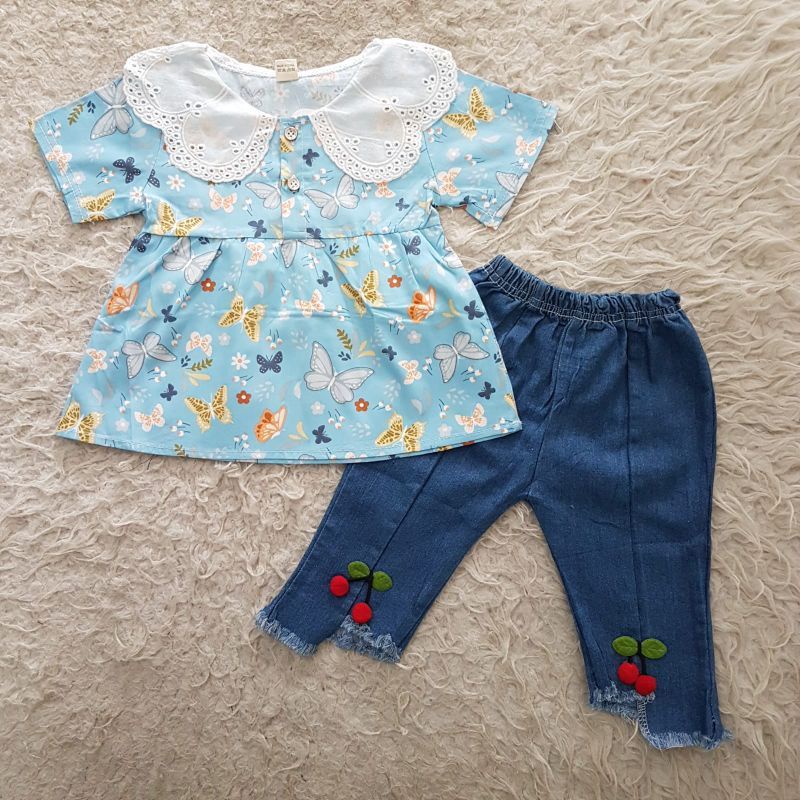 baju bayi import butterfly Jeans