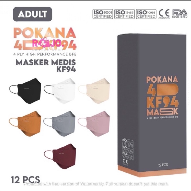 Masker Pokana 4D KF94 Masker Medis KF 94 Earloop 4Ply