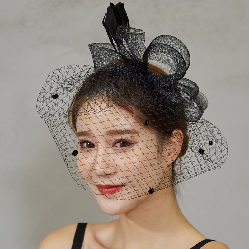 TOP-03 Fascinator hat Headpiece topi jaring topi jepit hiasan rambut topi aksesoris topi