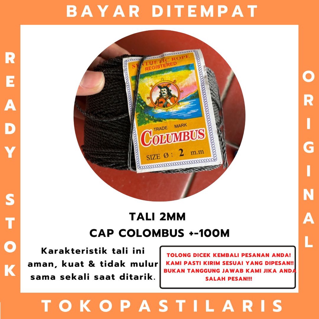 

TALI TAMBANG 2MM HITAM CAP COLOMBUS (1 ROLL)