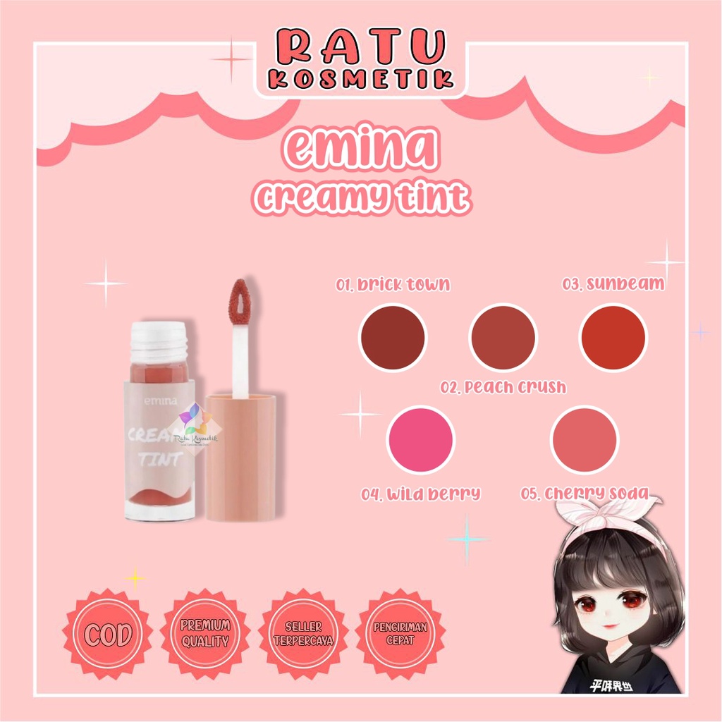 ❤ RATU ❤ Emina Creamy Tint 3.6g | Liptint BPOM✔️