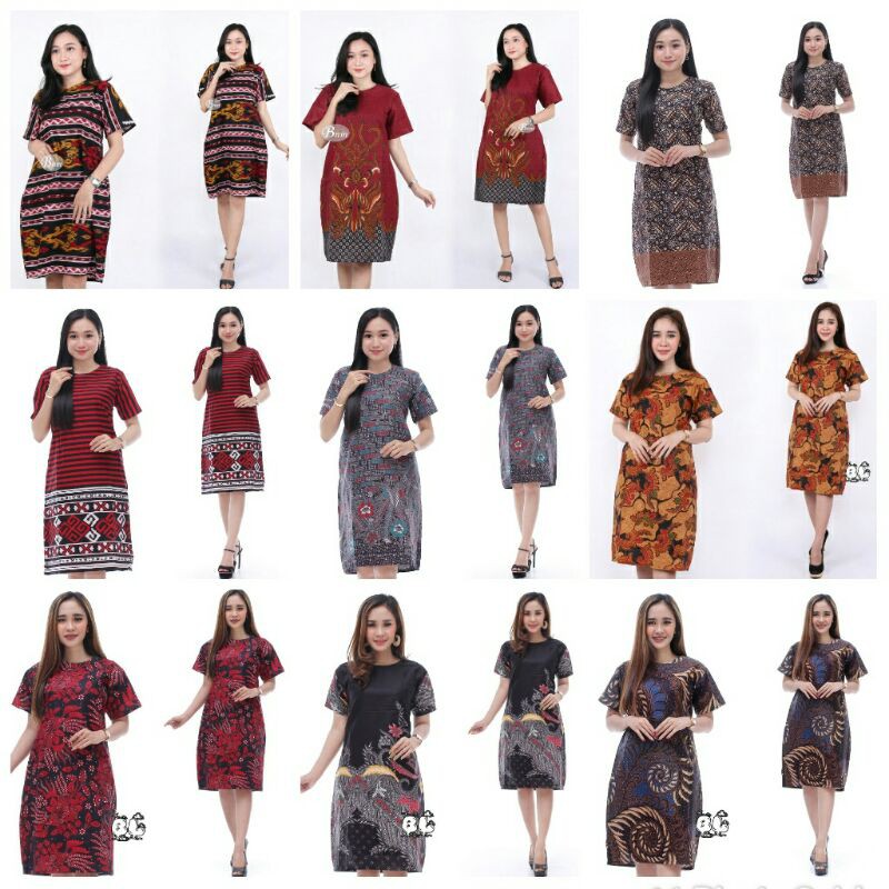 dress batik modern wanita flare murah grosir lace brukat jumbo YUMNA COUPLE