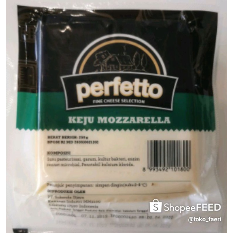 

KEJU MOZZARELLA PERFETTO LABEL ASLI 250GR