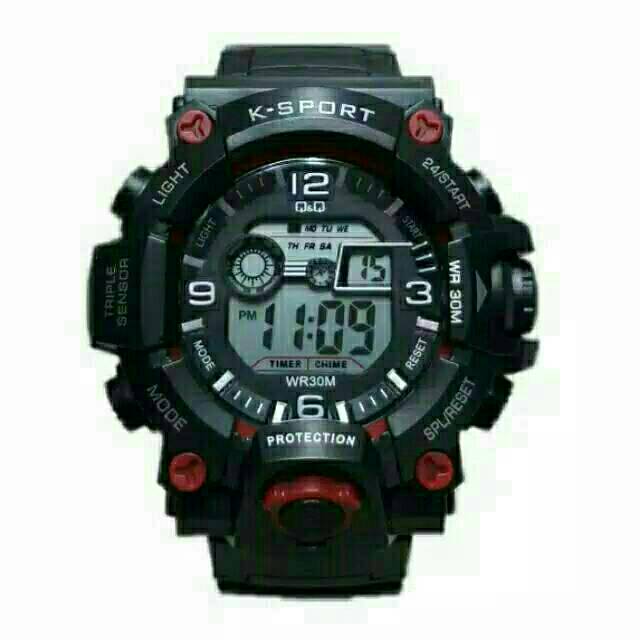 Cod)Jam Tangan Pria Sport/Q&amp;Q Strap Rubber(Dikirim Dari Jakarta)