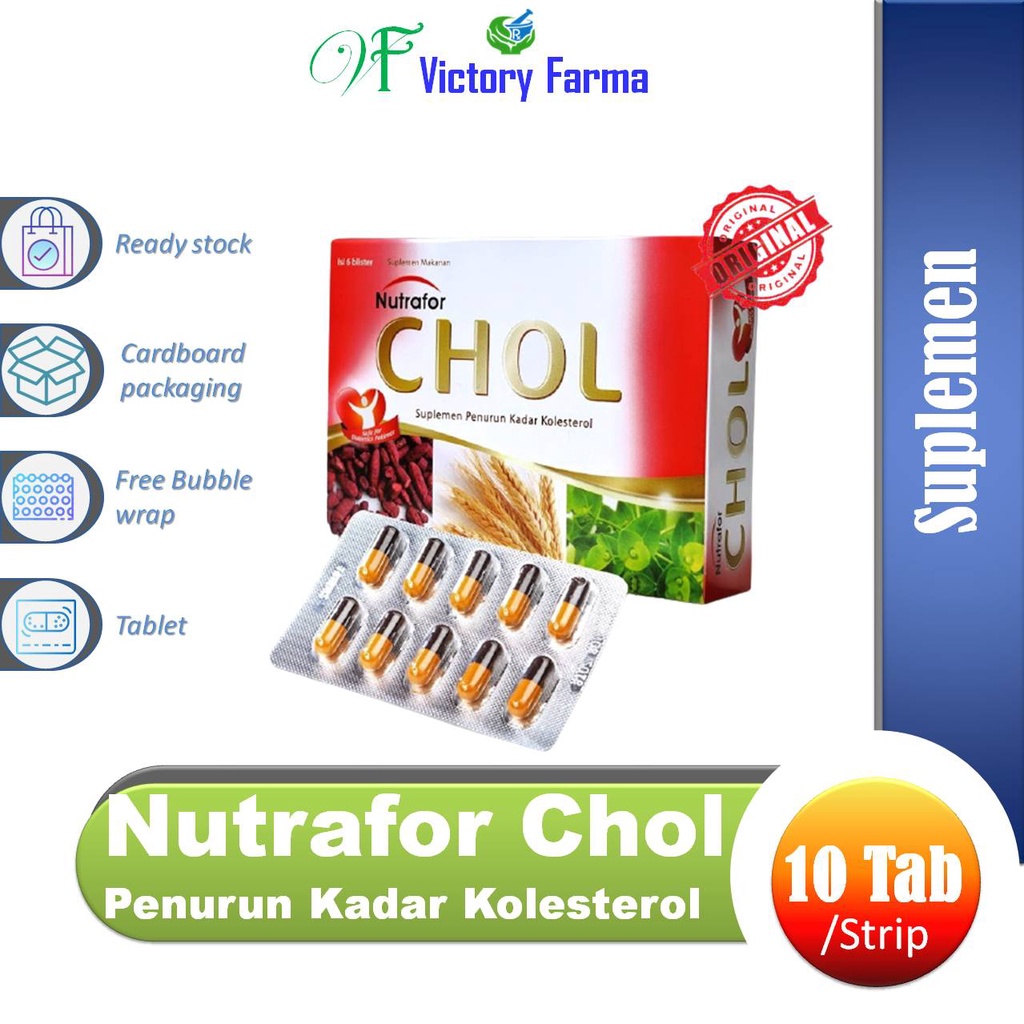 Nutrafor Chol Strip 10 Kapsul / Obat Kolesterol