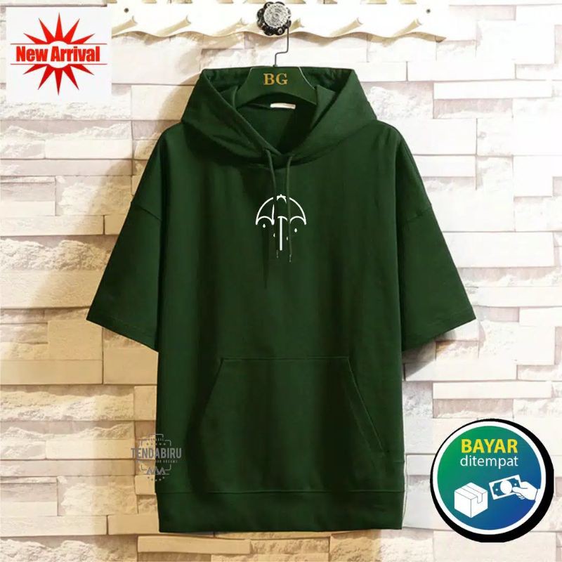 JAKET HOODIE LENGAN PENDEK PRIA/SWEATER PRIA