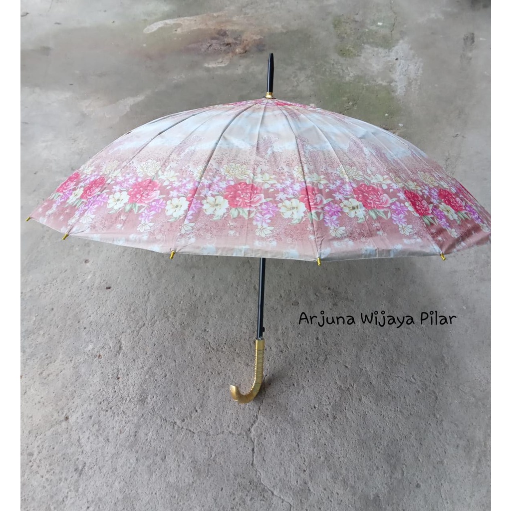 Payung 16 Jari Satin Kembang / Umbrella Motif